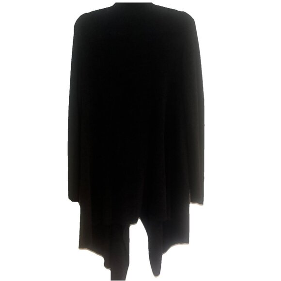 Barefoot Dreams Bamboo Chic Black Cardigan Waterfall Open Front Pockets L/XL - Picture 4 of 7